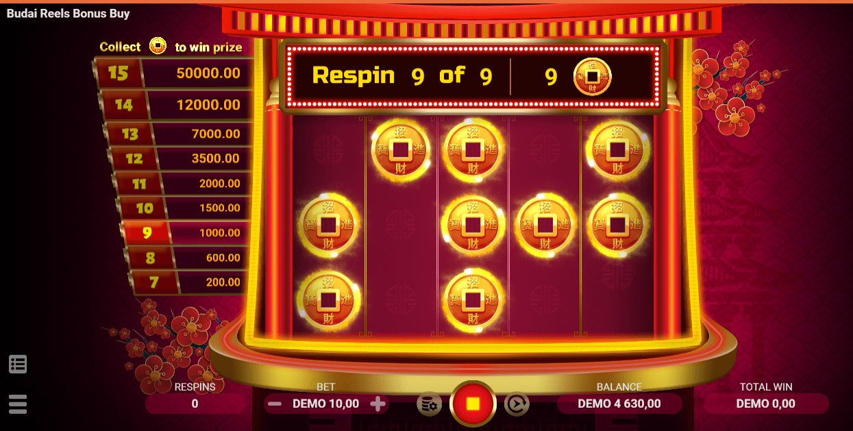 Budai Reels Bonus Buy Respins round