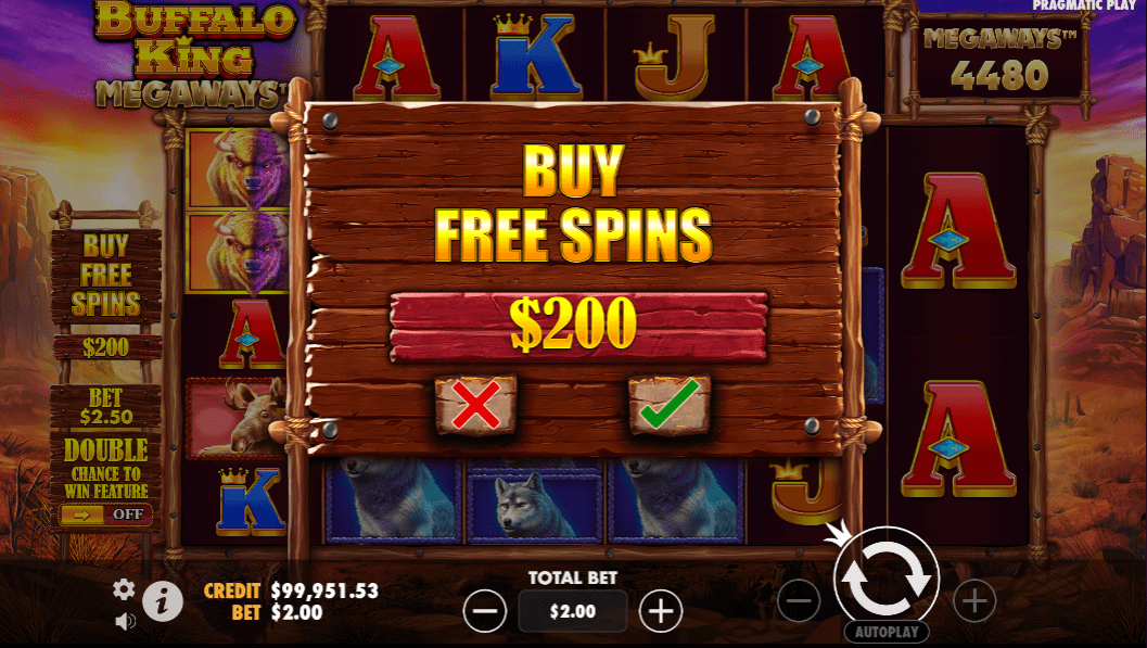 Buffalo King Megaways Buy Free Spin feature