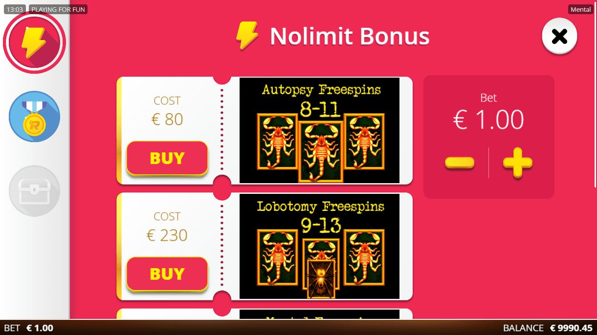 Mental Bonus Buy options