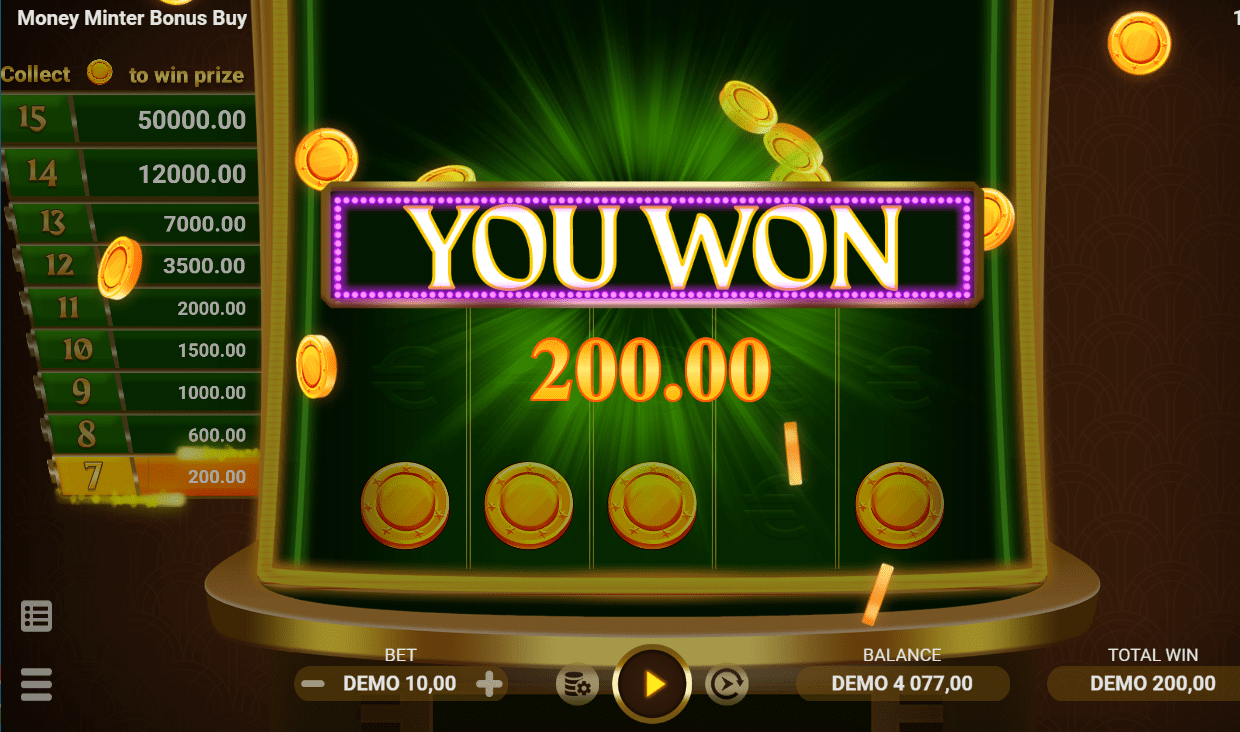 Money Minter Bonus Buy Respin win