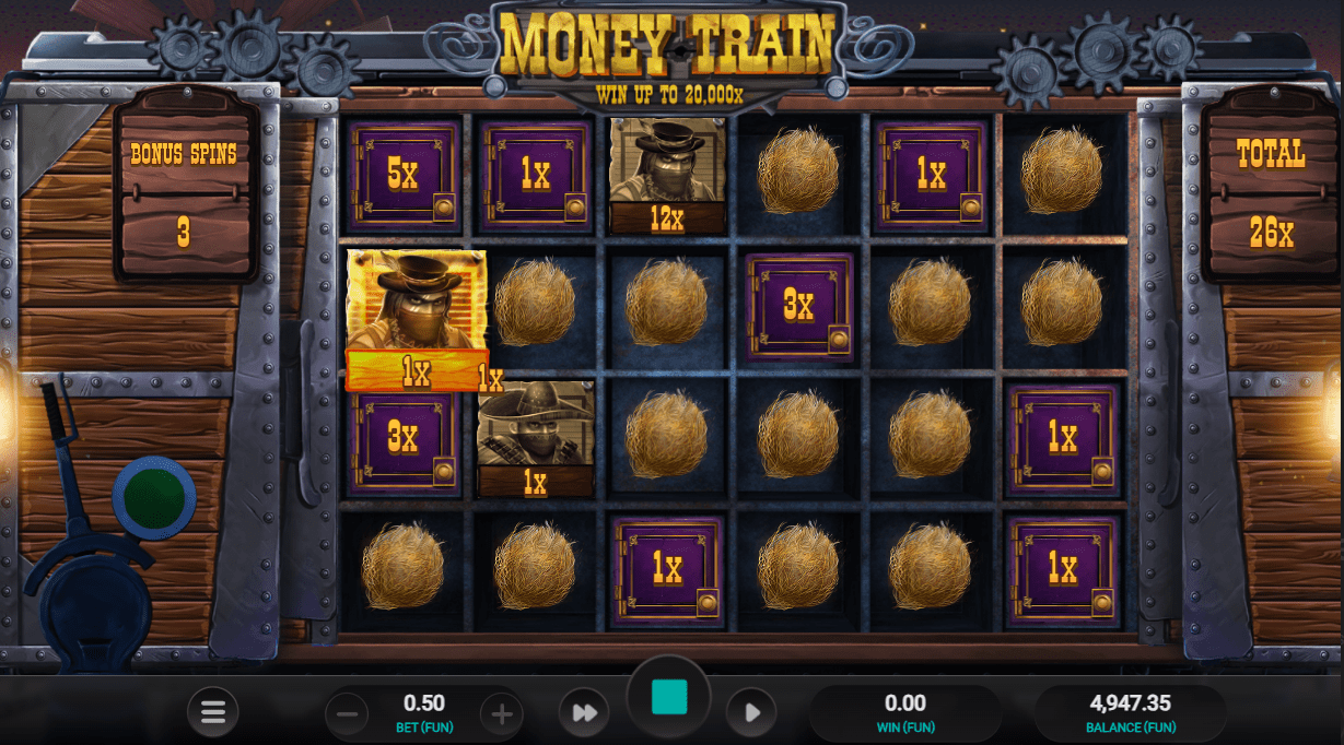 Money Train Free spins on 6 reels