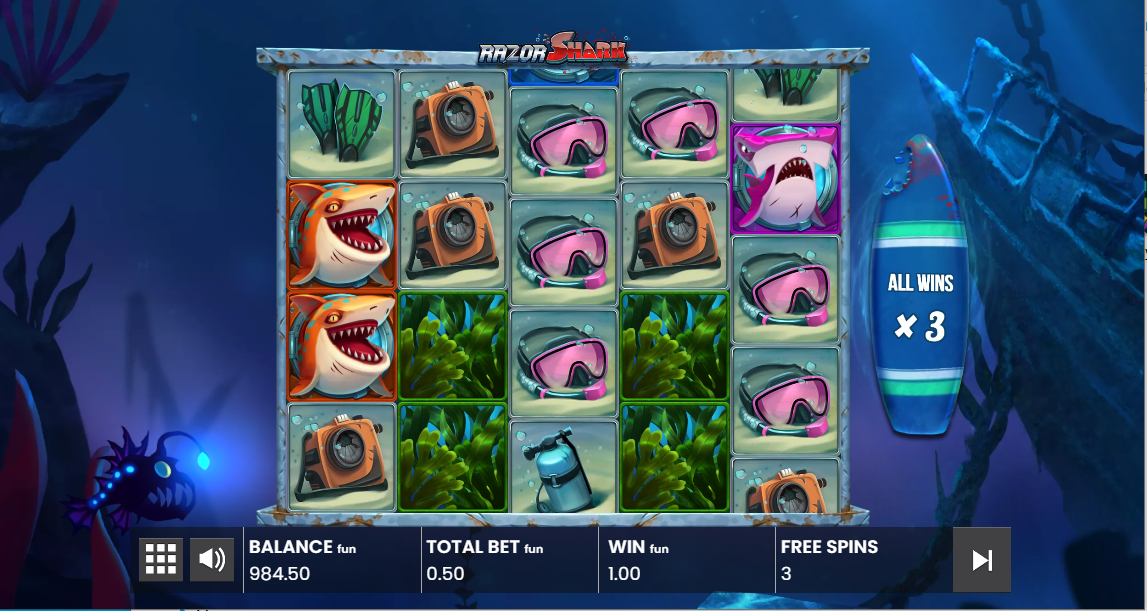 Razor Shark Free Spins round