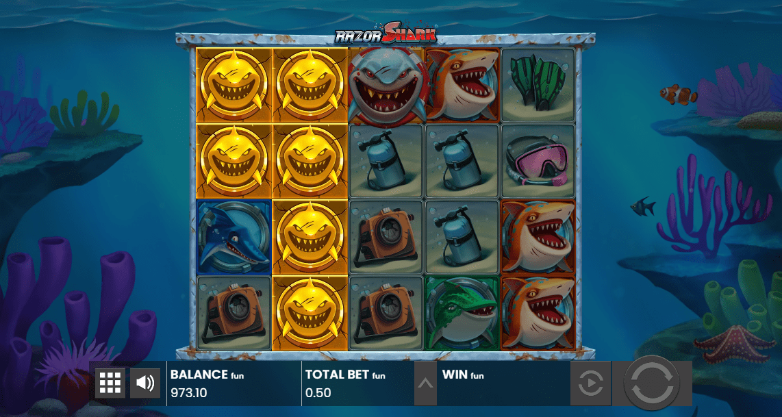 Razor Shark gold shark symbols